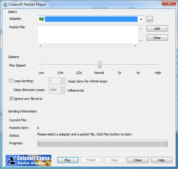 科来数据包播放器