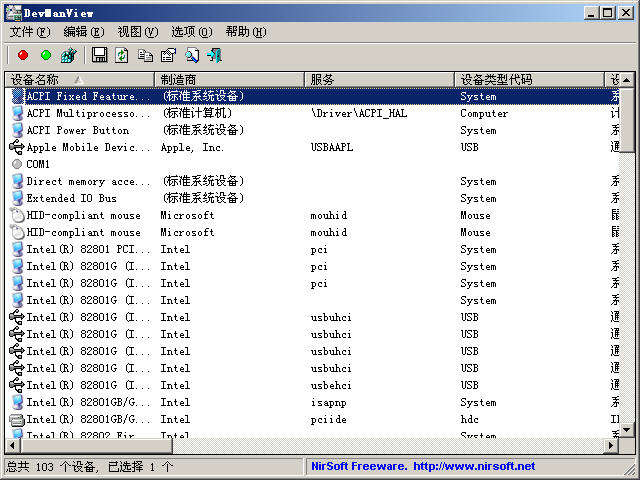 DevManview统设备和属性查看