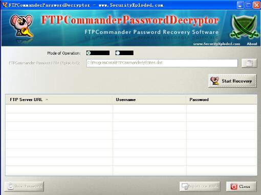 FTP Password Decryptor