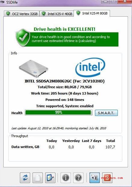 SSDlife Free(SSD)硬盘健康诊断工具