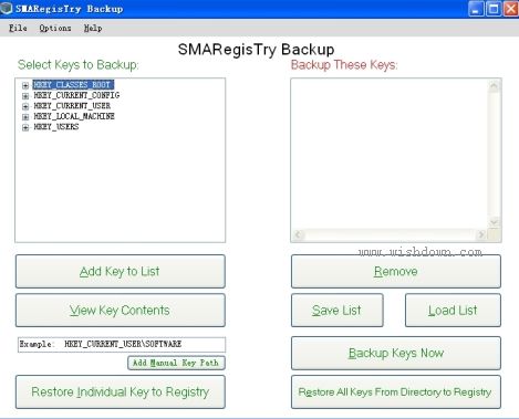 SMARegisTry Backup