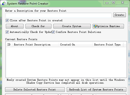 Restore Point Creator