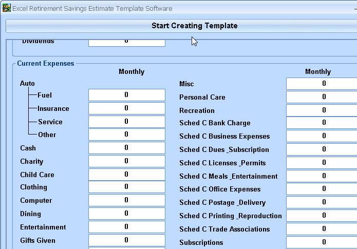 Excel退休储蓄金统计模板