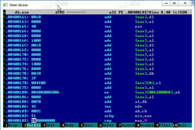 Hiew(反汇编利器)