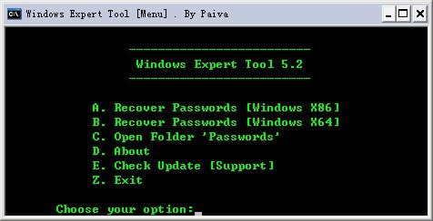Windows Expert Tool Password Recovery