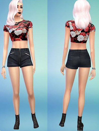 模拟人生4朋克皮短裙mod