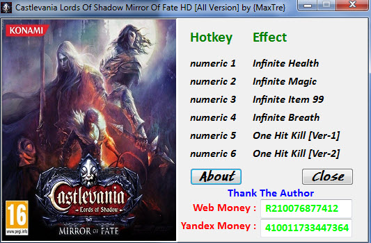 恶魔城暗影之王宿命镜面修改器+6