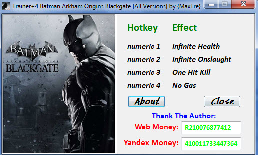 蝙蝠侠阿卡姆起源修改器+4