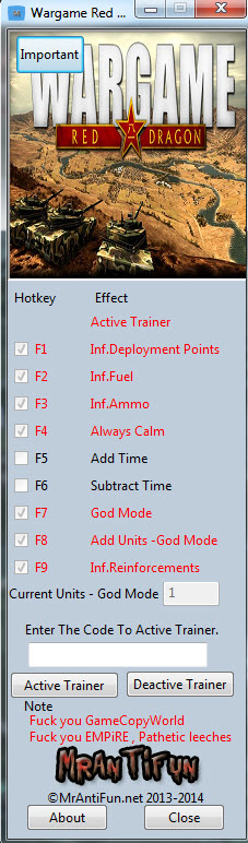 战争游戏红龙修改器+8