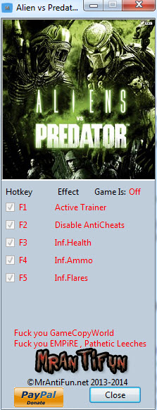 异形大战铁血战士修改器+3