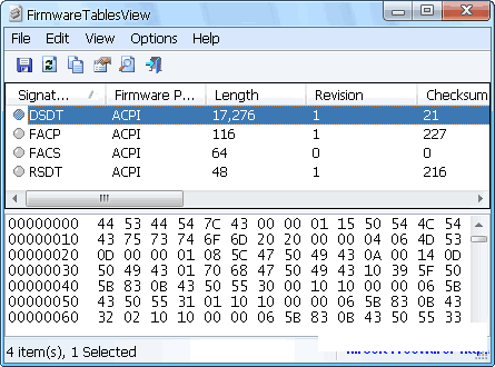 FirmwareTablesView
