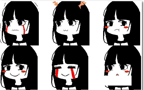 黑长直萌妹QQ表情包