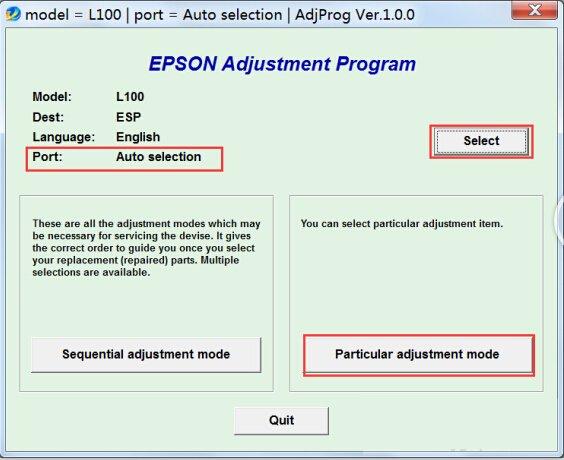 爱普生Epson L101 清零软件