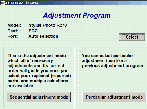 EPSON R270��ӡ�����㹤��