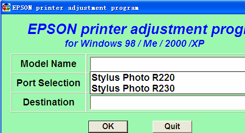 ������EPSON R220 230��ӡ��ר�����㹤��