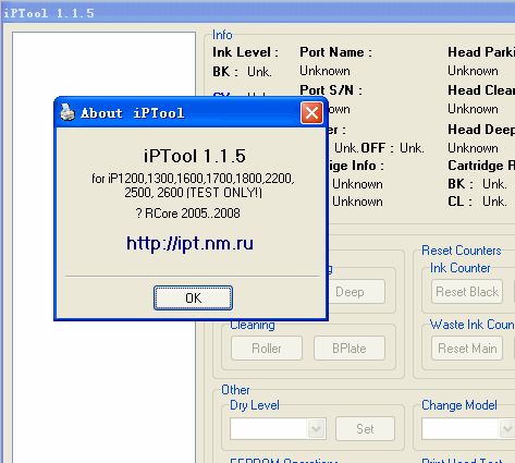 佳能iP1200打印机清零工具