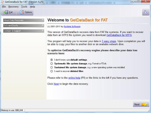 恢复重新分区GetDataBack for FAT