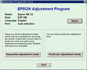 epson me33打印机清零工具