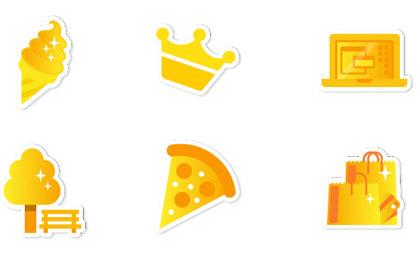 独特金色桌面图标打包