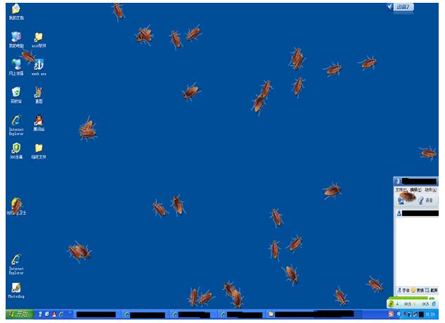 Cockroach on Desktop恶心蟑螂桌面爬行
