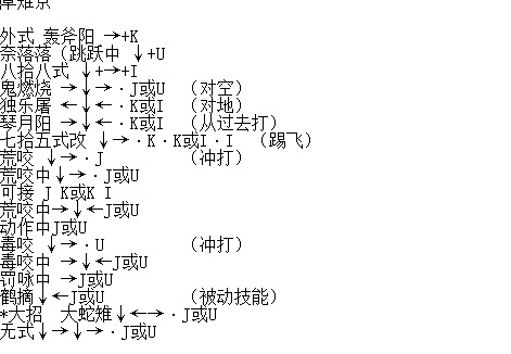 拳皇97出招表大全