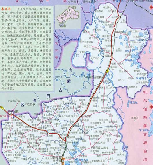 泰来县地图全图高清版免费版下载