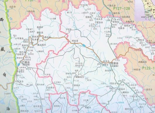 稻城县地图全图高清版