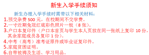 中小学新生入学手续指南