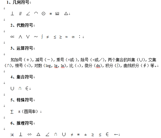 数学符号大全word版