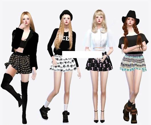 模拟人生4 24色女孩短裙MOD