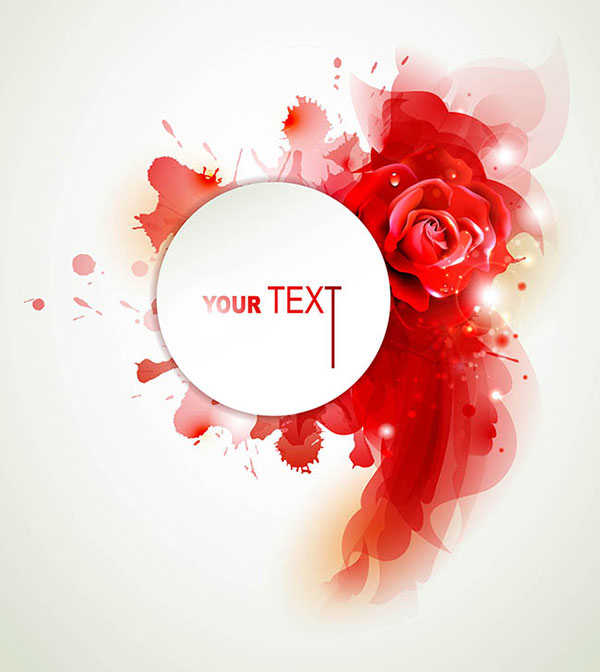红玫瑰唯美背景设计矢量素材