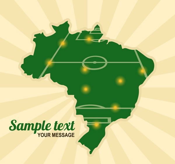 清新绿色自然巴西地图背景矢量素材