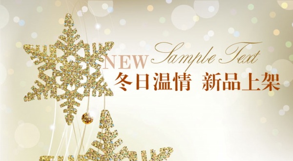 冬日温情雪花装饰上新海报PSD素材