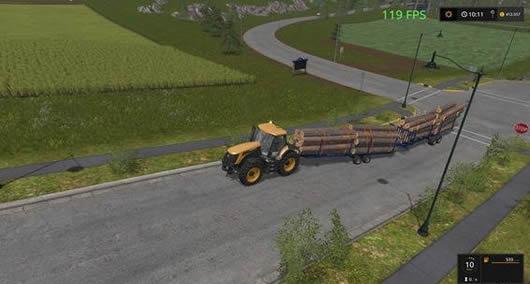 模拟农场17卸载木材拖斗MOD