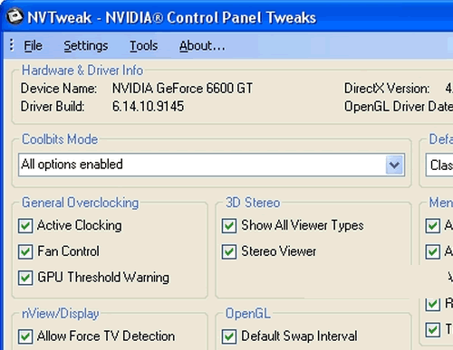 nVIDIA ForceWare NVTweak