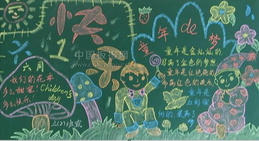 六一儿童节黑板报图片素材