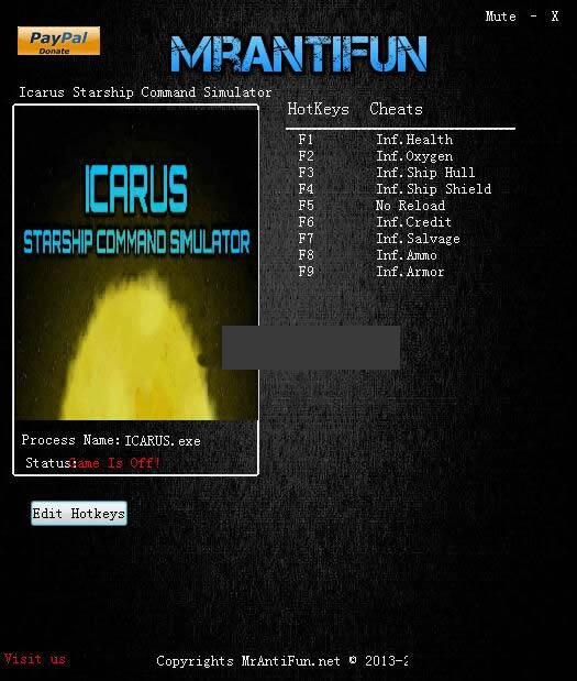 伊卡洛斯飞船指挥模拟氧气修改器
